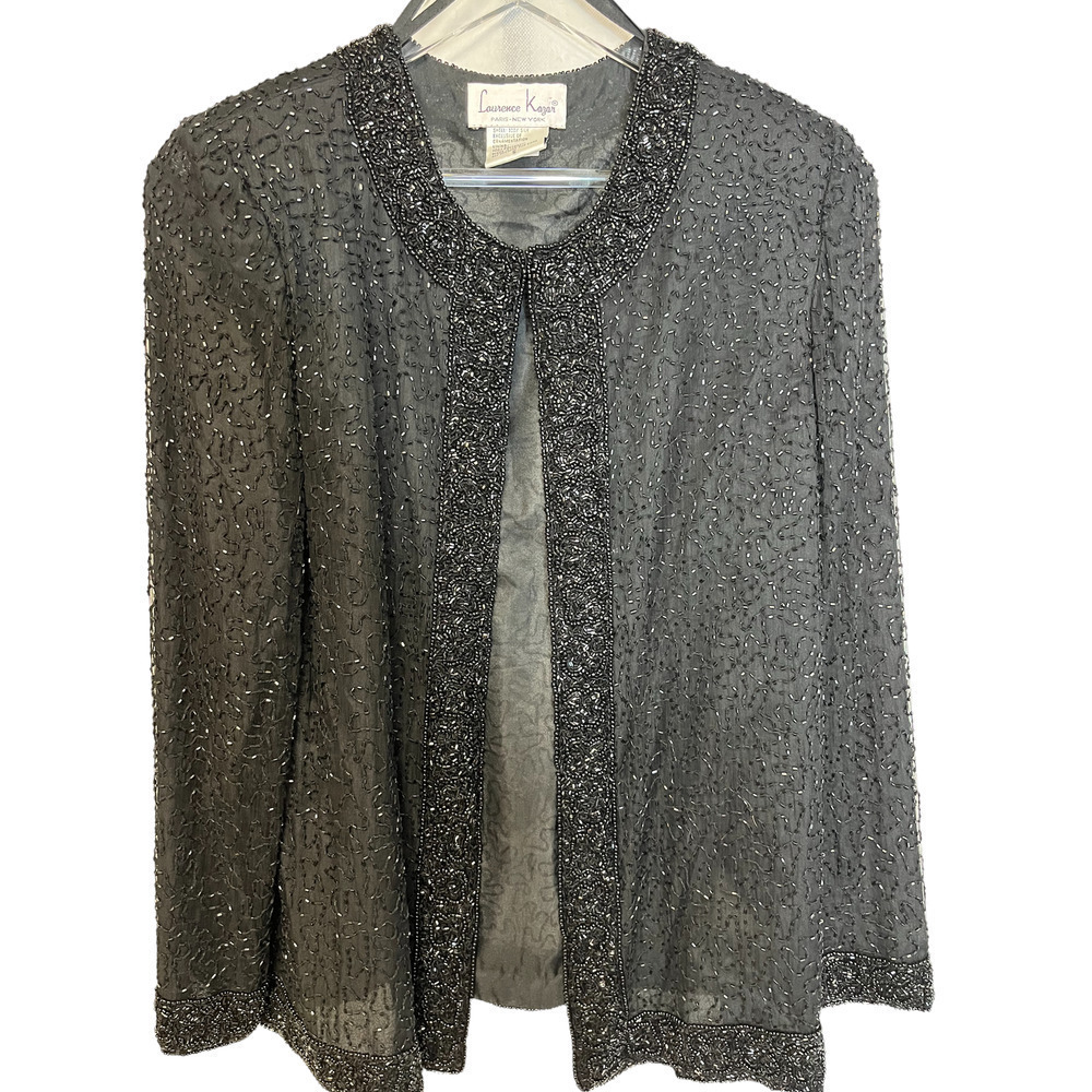 Laurence Kazar Paris New York Beaded Silk Vintage Jacket